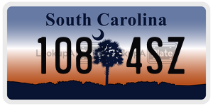 1084SZ  license plate in SC