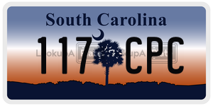 117CPC license plate in South Carolina