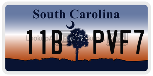 11BPVF7  license plate in SC