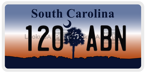 120ABN  license plate in SC