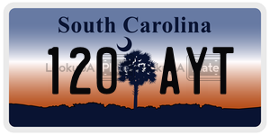 120AYT  license plate in SC
