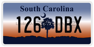 126DBX  license plate in SC