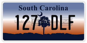127DLF  license plate in SC
