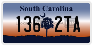 1362TA license plate in South Carolina