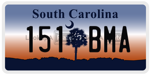 151BMA  license plate in SC