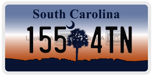 1554TN license plate in South Carolina