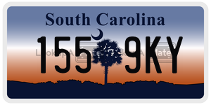 1559KY license plate in South Carolina