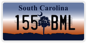 155BML  license plate in SC