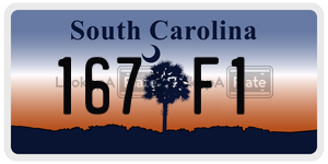 167F1 license plate in South Carolina