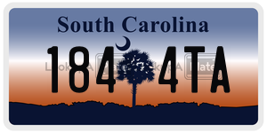 1844TA license plate in South Carolina