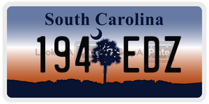 194EDZ  license plate in SC