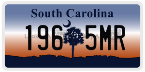 1965MR license plate in South Carolina