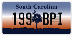 199BPI license plate in South Carolina
