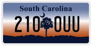2100UU  license plate in SC