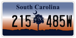 215485W  license plate in SC