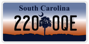 2200QE  license plate in SC