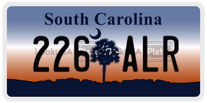 226ALR  license plate in SC