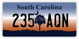 235AQN  license plate in SC