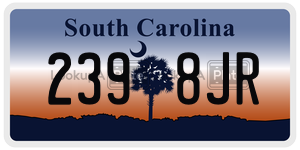 2398JR license plate in South Carolina