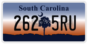 2625RU license plate in South Carolina