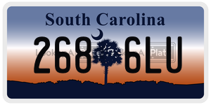 2686LU license plate in South Carolina