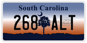 268ALT license plate in South Carolina