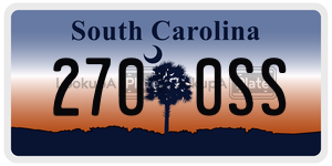 2700SS  license plate in SC