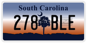 278BLE license plate in South Carolina