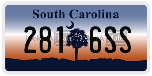 2816SS license plate in South Carolina
