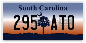 295ATO license plate in South Carolina