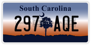 297AQE  license plate in SC