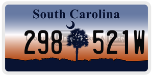 298521W  license plate in SC