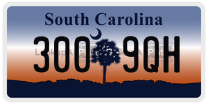 3009QH license plate in South Carolina