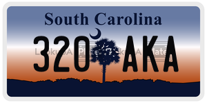 320AKA  license plate in SC