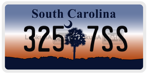 3257SS  license plate in SC
