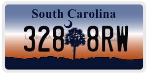 3288RW  license plate in SC