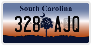 328AJQ license plate in South Carolina