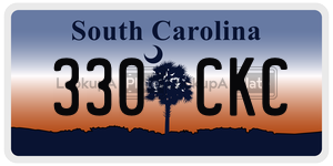 330CKC  license plate in SC