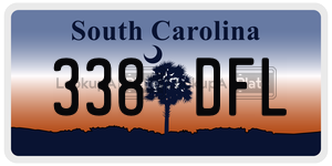 338DFL  license plate in SC