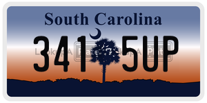 3415UP  license plate in SC