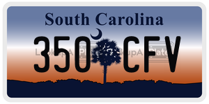 350CFV  license plate in SC