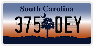 375DEY  license plate in SC