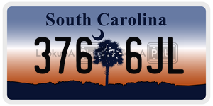 3766JL license plate in South Carolina