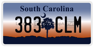 383CLM  license plate in SC