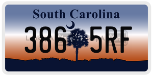 3865RF license plate in South Carolina