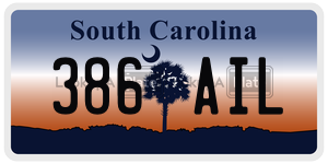 386AIL  license plate in SC