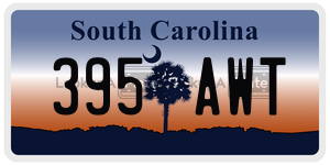 395AWT  license plate in SC