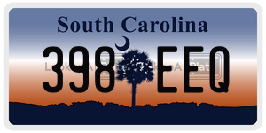 398EEQ  license plate in SC