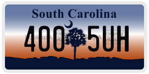 4005UH  license plate in SC