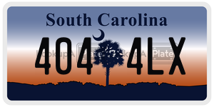 4044LX  license plate in SC